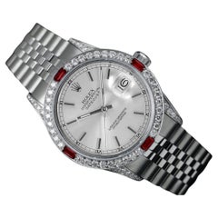 Retro Rolex Datejust with Rubies & Diamond Bezel Automatic Watch 16014