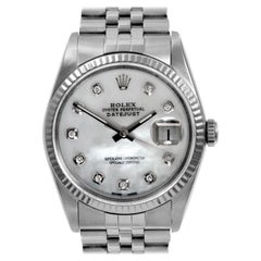 Rolex 36mm Datejuts white MOP Diamond steel jubilee