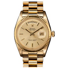 Rolex 36 mm Day-Date 18K Gelbgold Champagner-Zifferblatt 1803 Automatikuhr, 1970