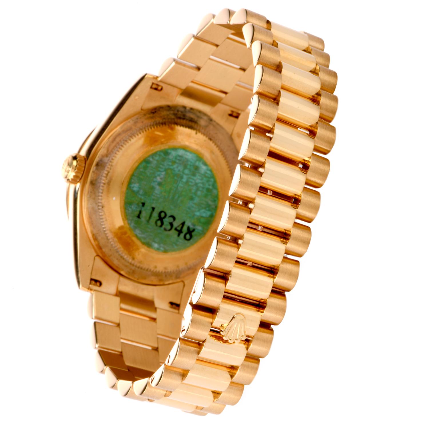 Herren President Day Date 18K Diamant Zifferblatt und Lünette 118348 (Rundschliff)
