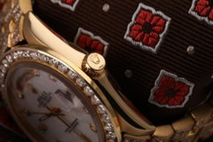 Rolex Presidential 18kt Gold White Mother of Pearl 8+2 Custom Diamond Watch