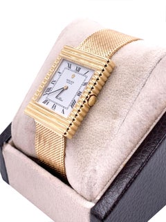 Rolex 4012 Cellini 18 Karat Yellow Gold White Dial Rectangle