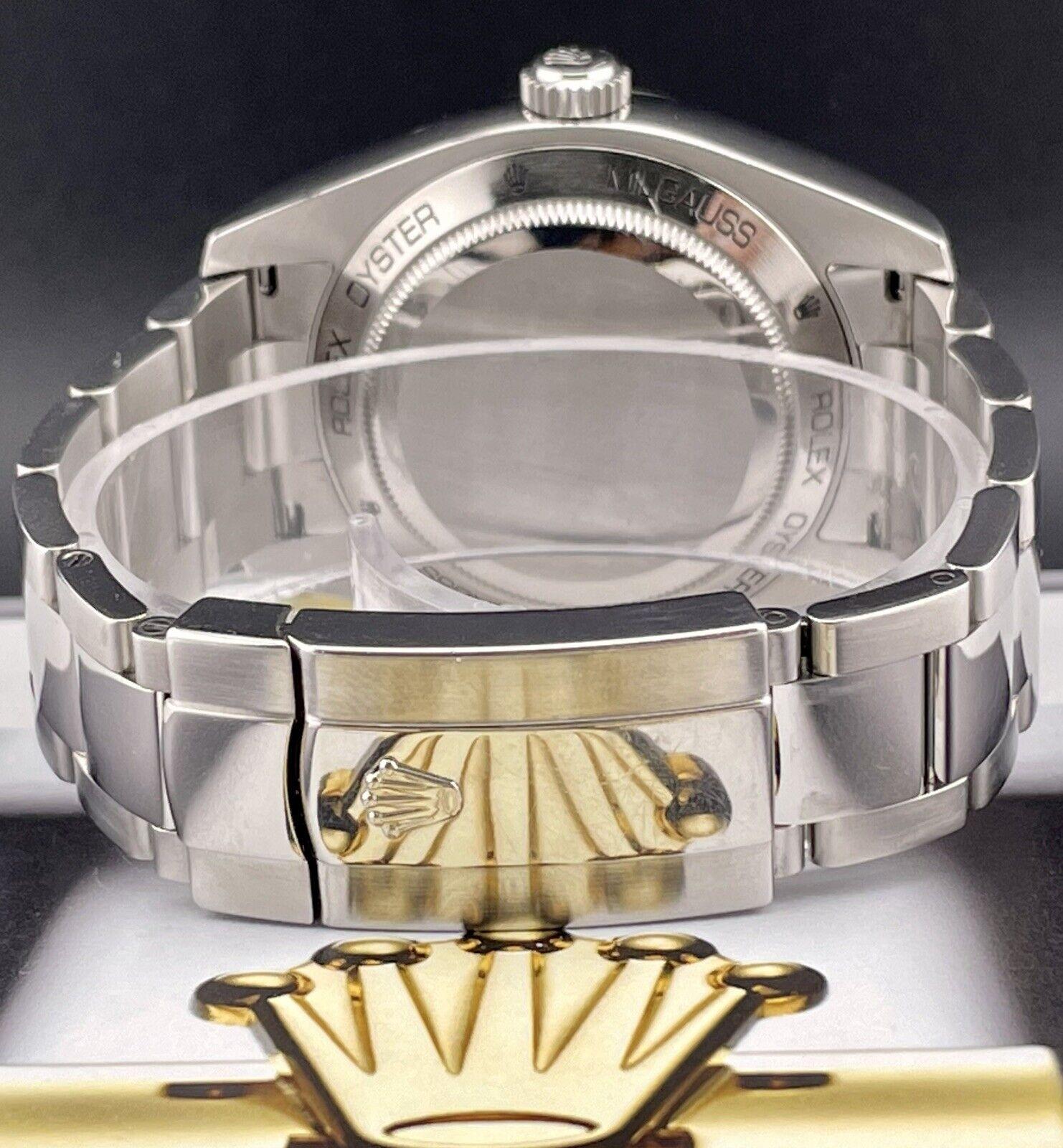 Montre Rolex 40mm Oyster Perpetual Milgauss Hommes Cadran Noir Acier Ref 116400 Unisexe en vente