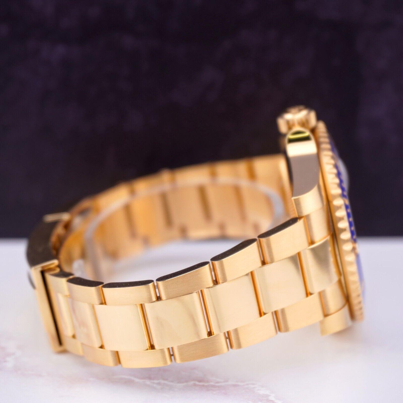 Rolex 40mm Submariner Date Uhr 18K Gelbgold Blaue Keramik Lünette 116618LB (Moderne)