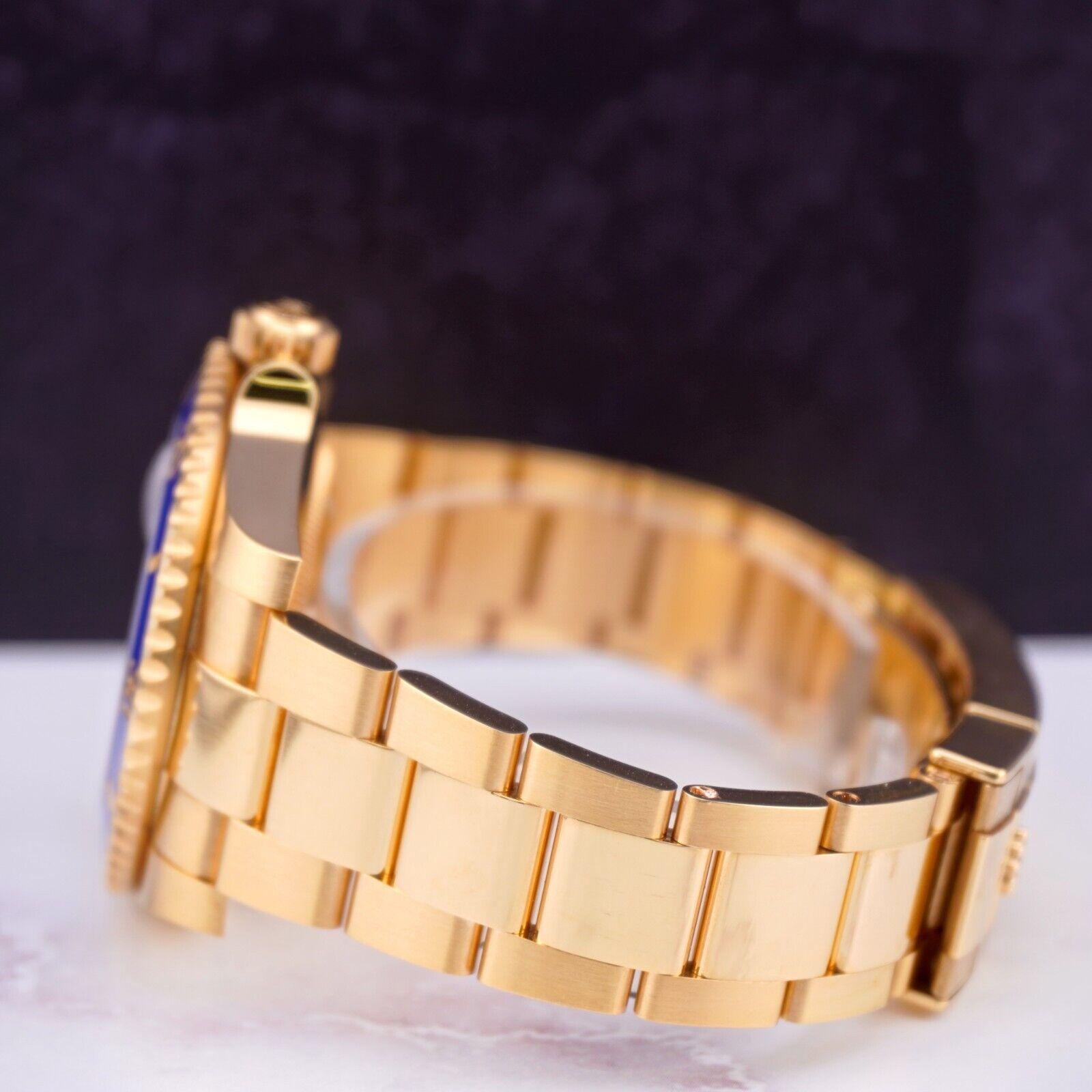Rolex 40mm Submariner Date Uhr 18K Gelbgold Blaue Keramik Lünette 116618LB für Damen oder Herren