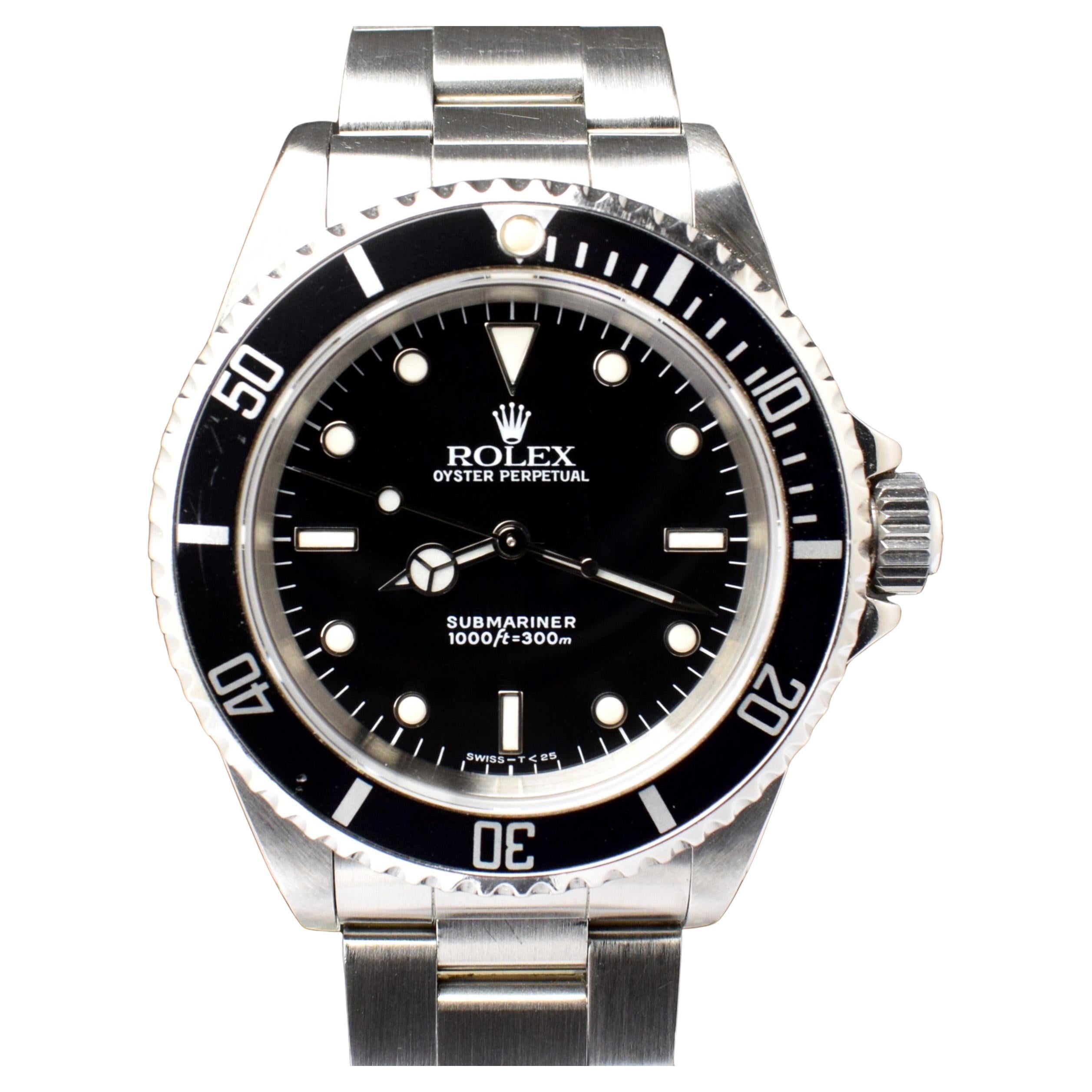 Rolex Submariner No Date Steel 14060 Automatic Watch with Paper Tag 1990