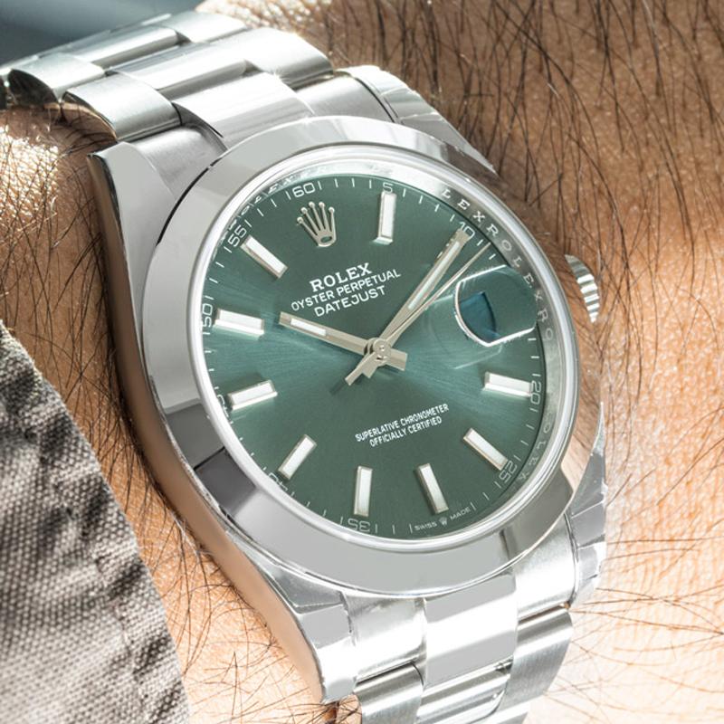 Rolex 41mm Datejust Mint Green Dial 126300 For Sale 1