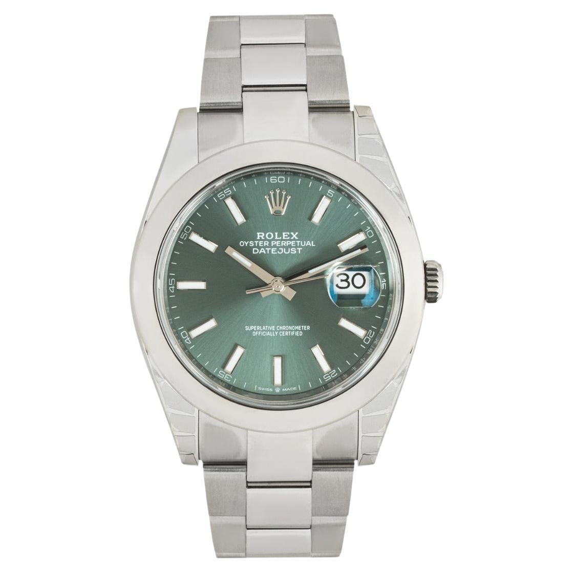 Rolex 41mm Datejust Mint Green Dial 126300 For Sale
