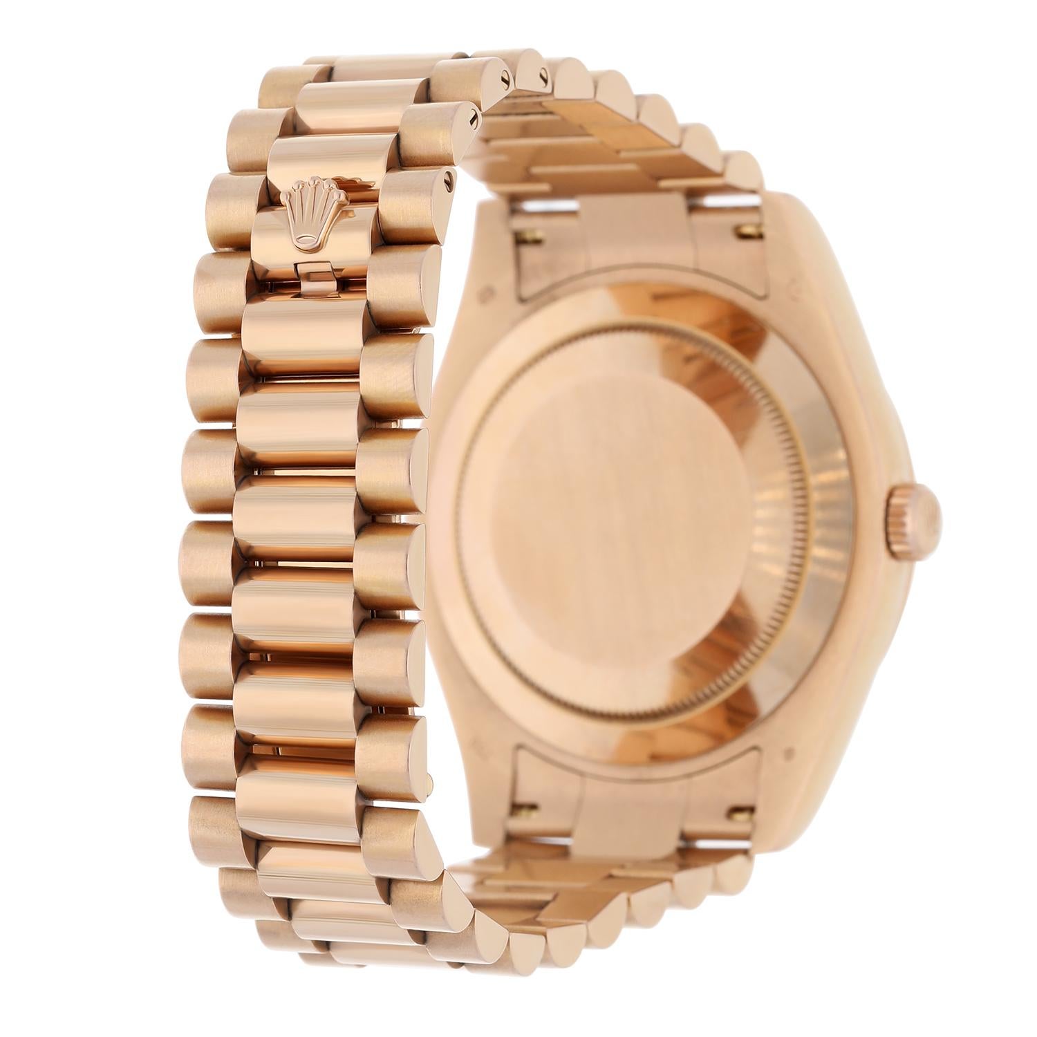Rolex 41mm Day-Date 218235 18K Everose Gold President Bracelet Esfera Chocolate en venta 2
