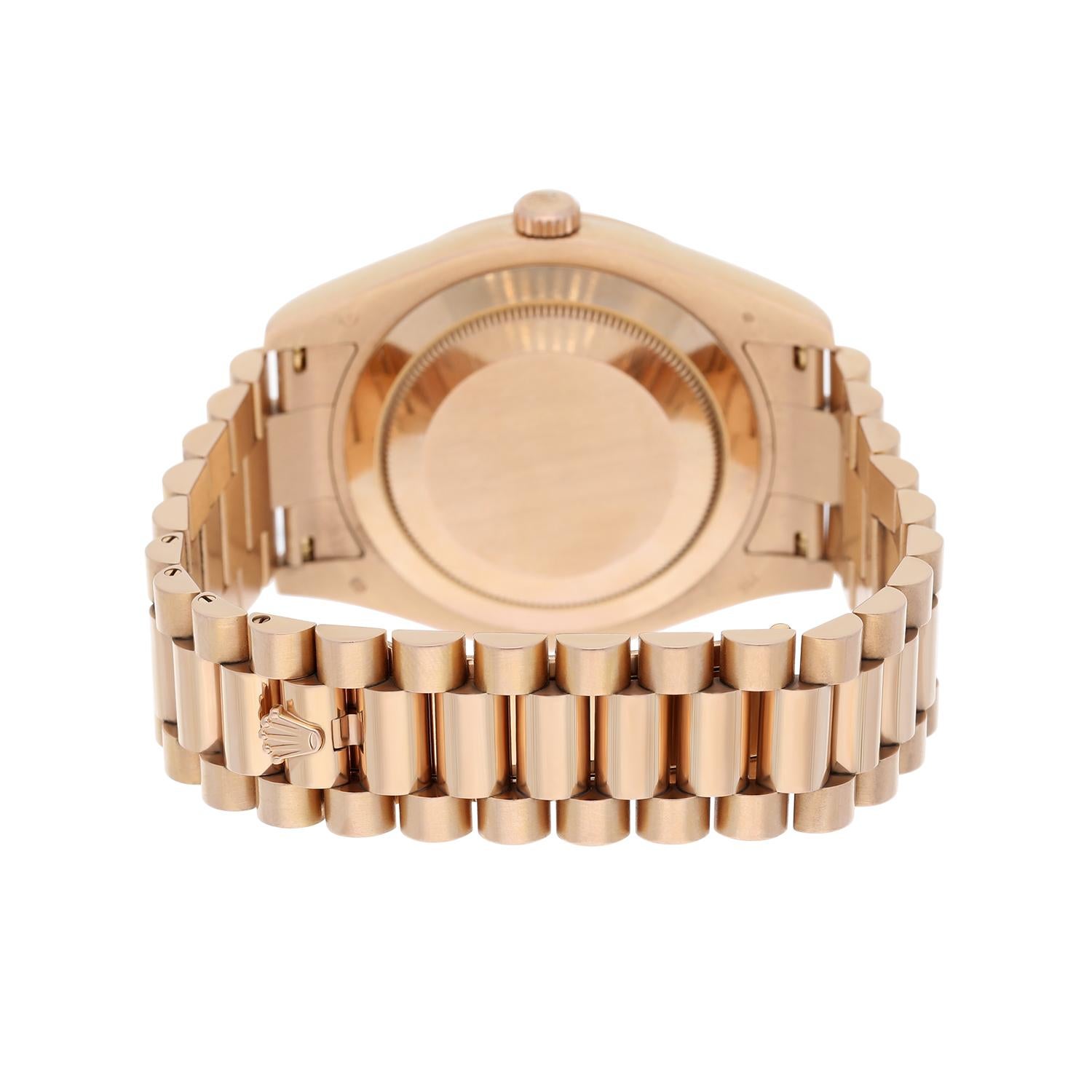 Rolex 41mm Day-Date 218235 18K Everose Gold President Bracelet Esfera Chocolate en venta 3
