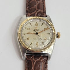 Rolex 5015 Oyster Perpetual 14k SS Mens 1940s 32mm Bubble Back Automatic RA690B