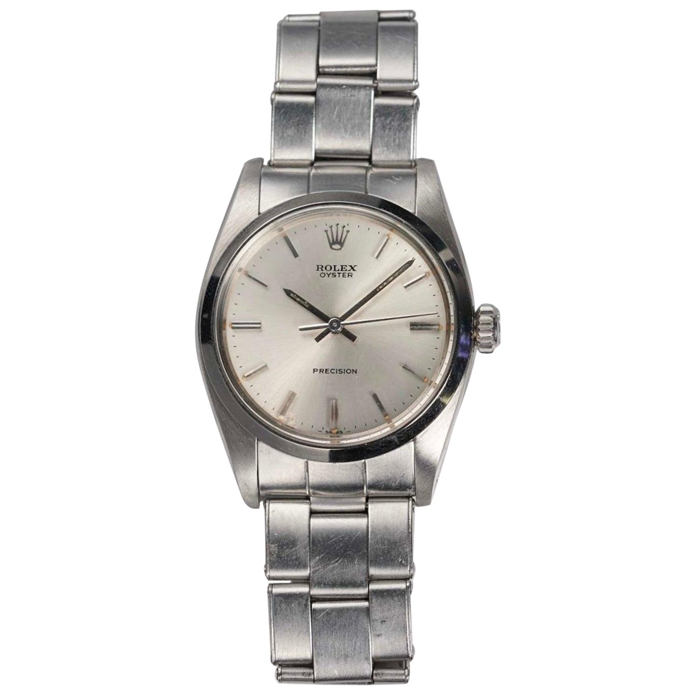 Reloj Rolex 6426 de acero inoxidable y cuerda manual con esfera plateada, años 70