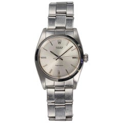 Rolex 6426 Silbernes Zifferblatt Handaufzugsuhr aus Edelstahl, 1970er Jahre