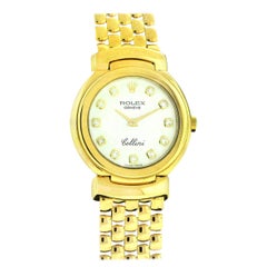 Rolex 6621 Cellini 18 Karat Yellow Gold White Diamond Dial Ladies Watch