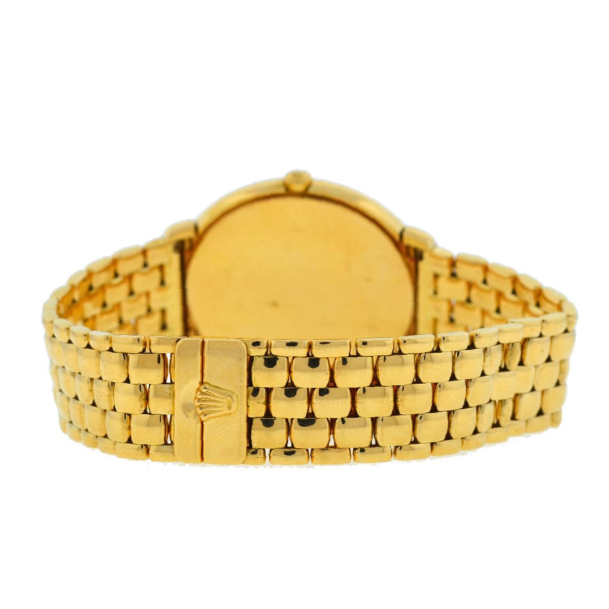Rolex 6623 Diamond Cellini 18 Karat Yellow Gold Ladies Watch In Excellent Condition In Boca Raton, FL