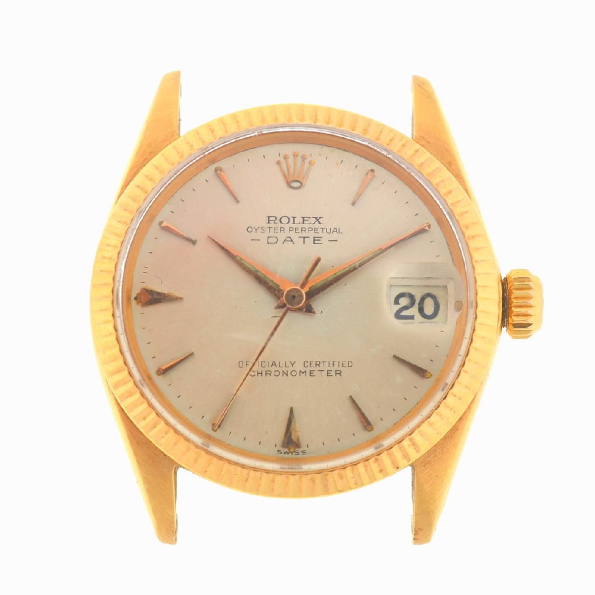 Rolex 6627 Vintage 18 Karat Yellow Gold Date Automatic Head Only, circa 1950