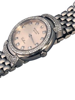 Rolex 6673 Cellini Ladies White Gold and Diamond Bracelet Wrist Watch