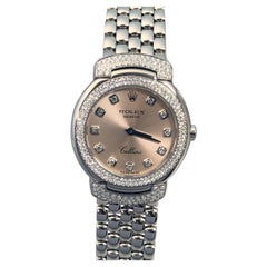 Rolex 6673 Cellini Ladies White Gold and Diamond Bracelet Wrist Watch