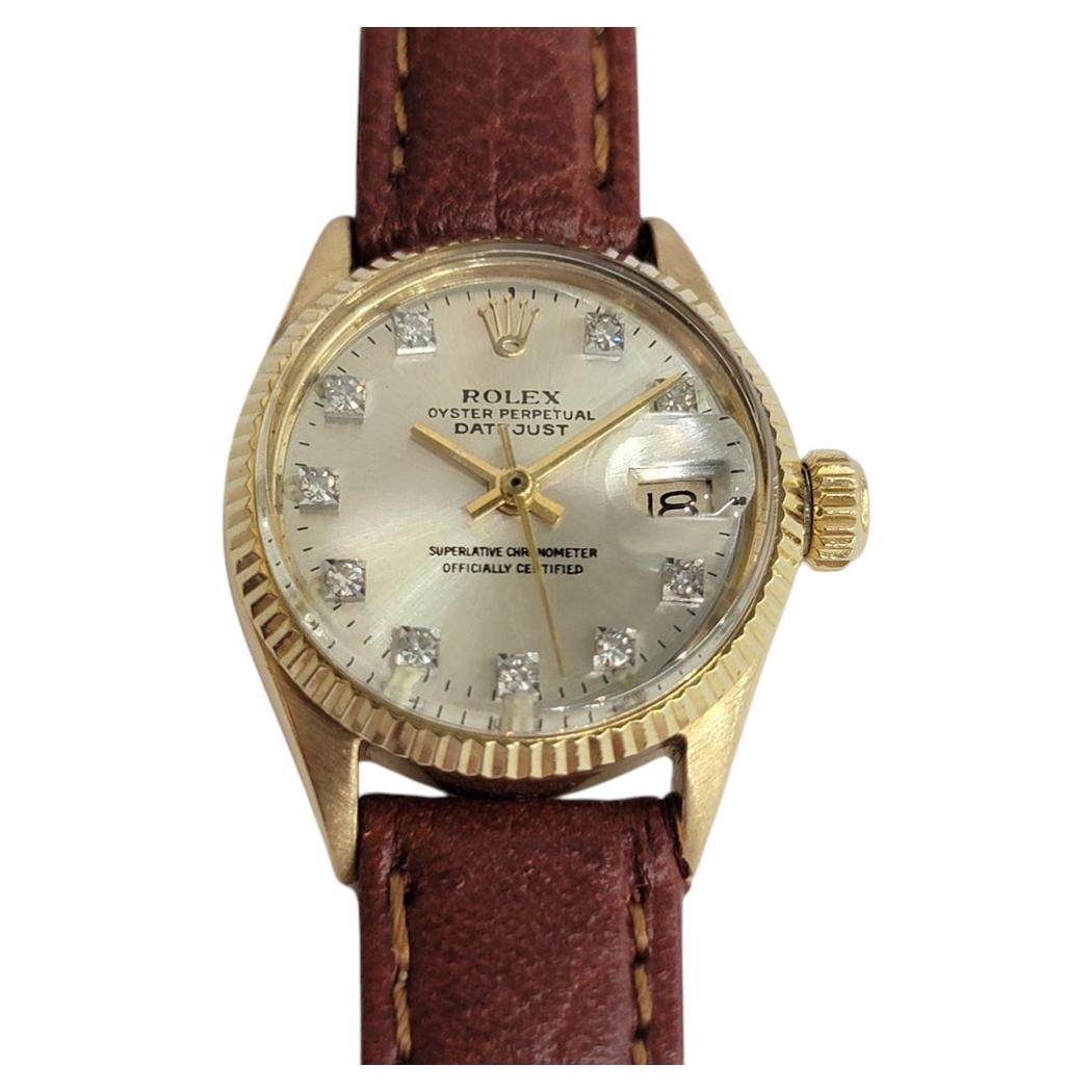 Rolex 6700 Lady Datejust Oro massiccio 18k Quadrante con diamanti 25mm 1960 Automatico RA688B