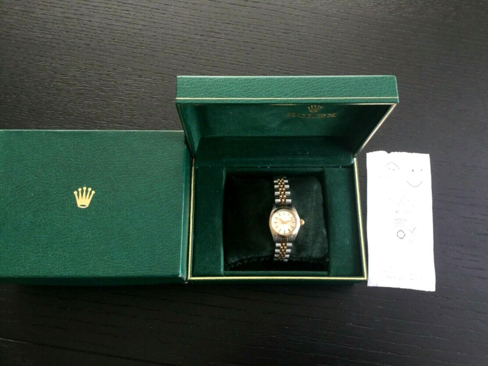 You are viewing a beautiful Ladies Rolex Oyster Perpetual Model 6719 watch set in the most desirable 18k yellow gold and stainless steel configuration.  
This stunning watch just went through a thorough refurbish and overhaul by one of the best