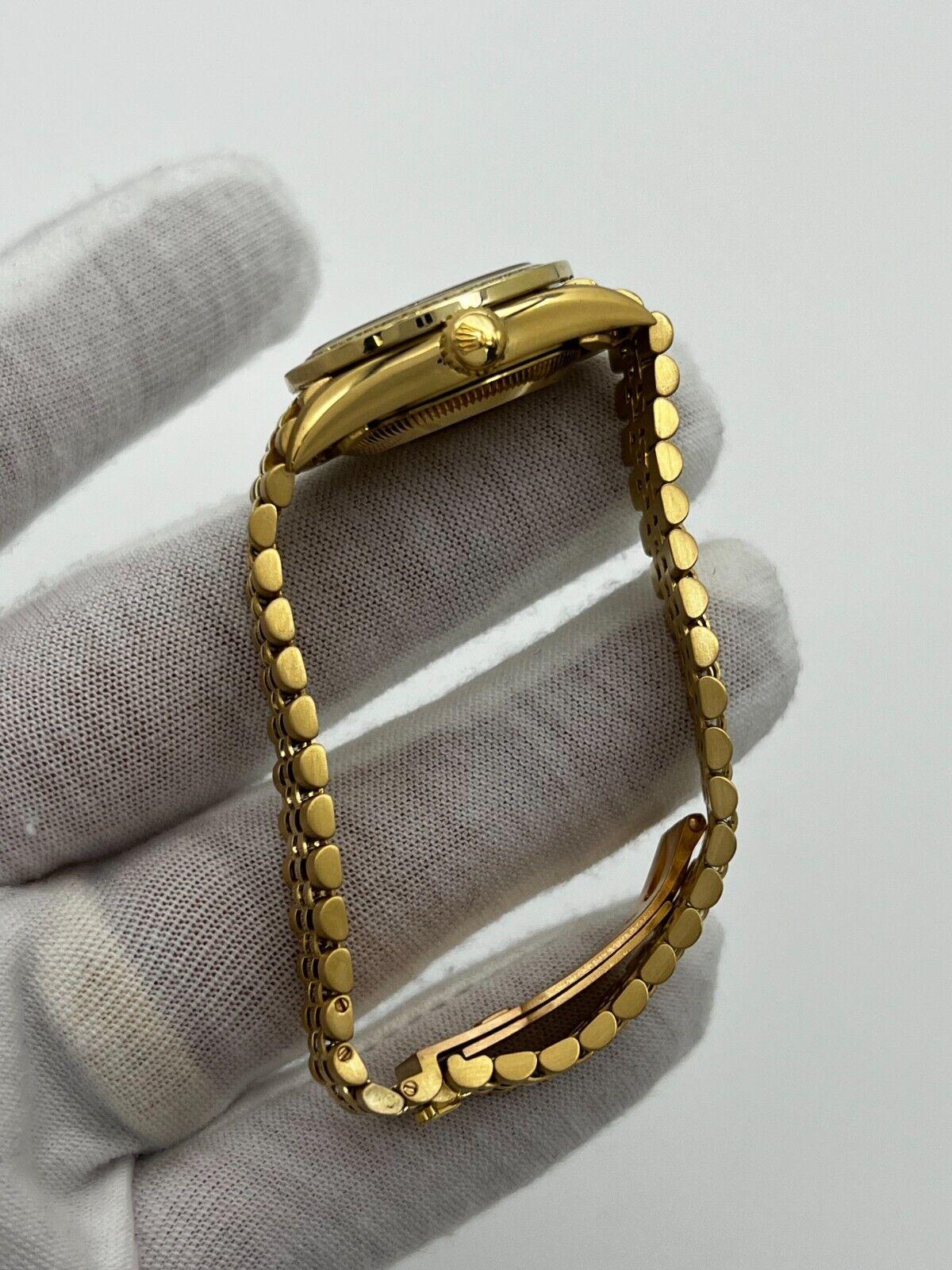 Rolex 67198 Damen Oyster Perpetual 18K Gelbgold Diamant-Lünette (Rundschliff)