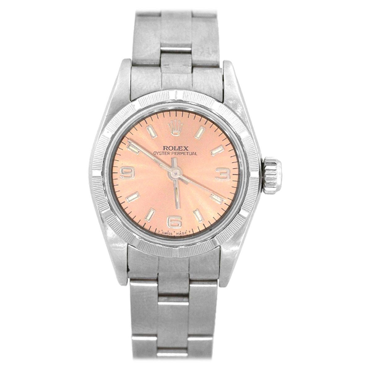 Rolex 67230 Oyster perpetual Salmon Dial Ladies Watch