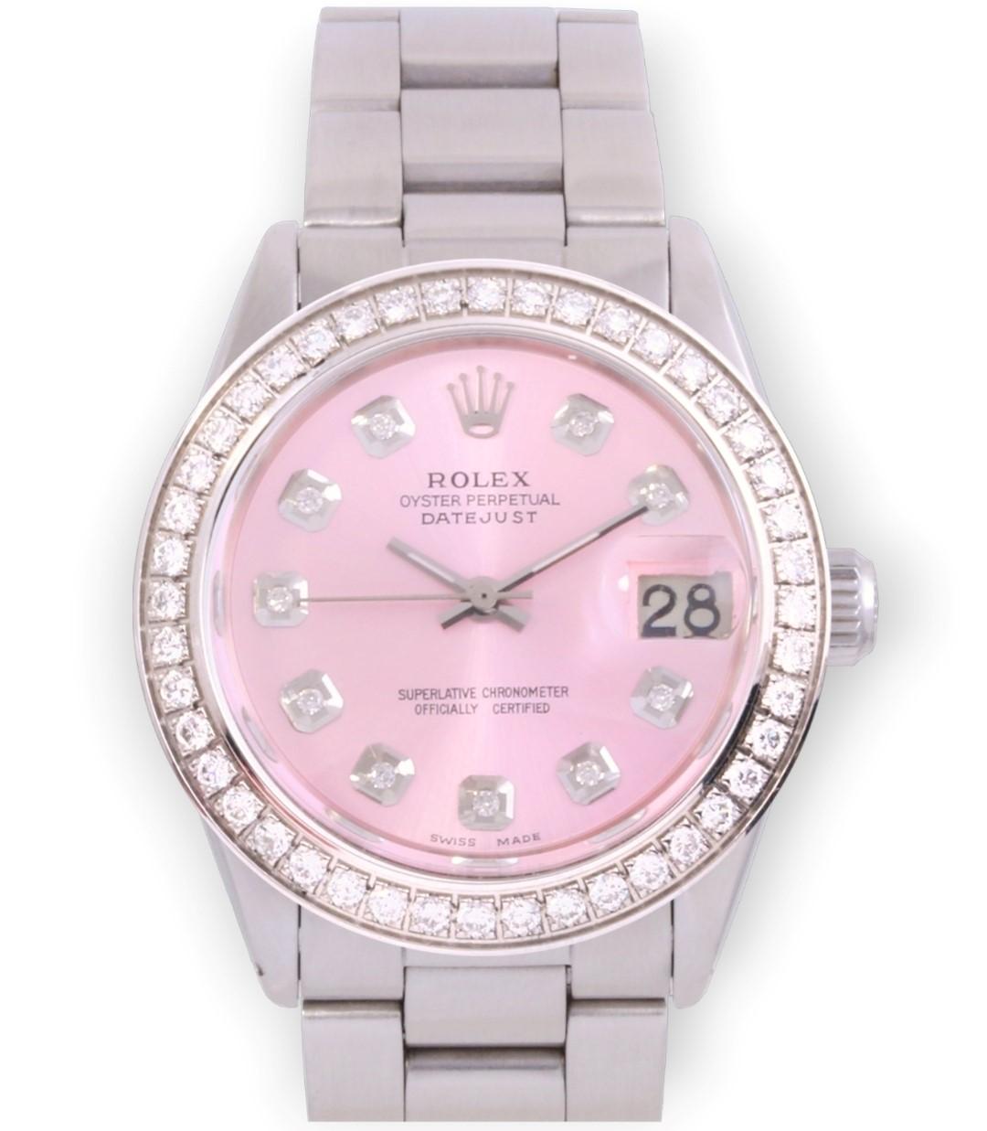 (Beschreibung ansehen)
Marke - Rolex
Geschlecht - Damen
Modell - 6824 Datejust
Metalle - Rostfreier Stahl
Gehäusegröße - 31mm
Lünette - Stahl Diamant
Kristall - Saphir
Uhrwerk - Automatik-Kaliber 2035
Zifferblatt - Rosa Diamant
Handgelenkband -