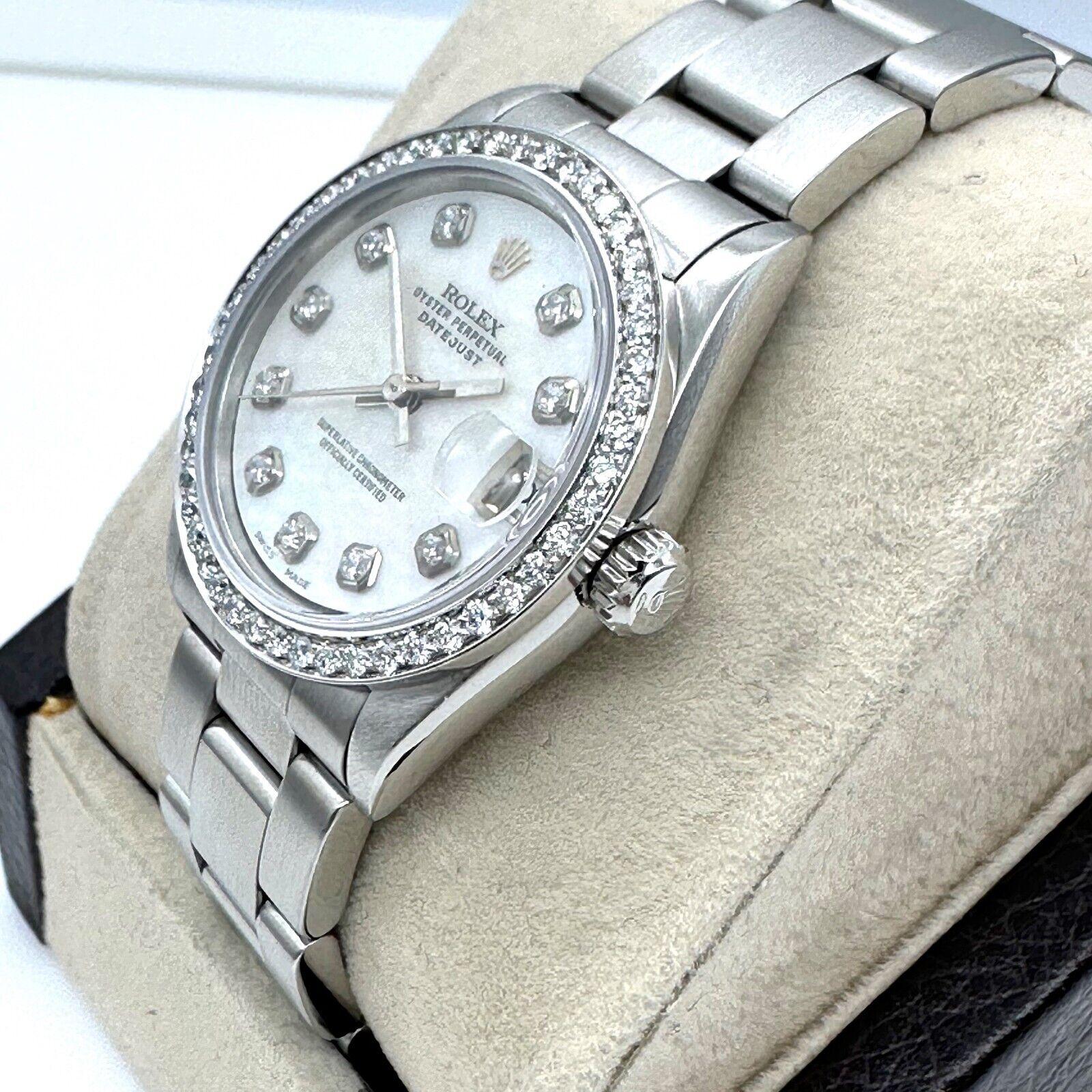Rolex 68240 Midsize Datejust Weiß MOP Diamant Zifferblatt Diamant-Lünette Edelstahl 31mm 1