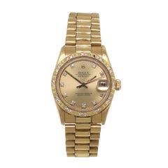 Rolex 68258 Datejust Champagne Diamond Dial Watch 18 Karat in Stock