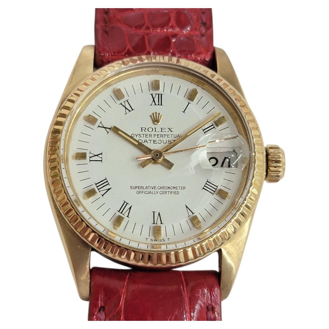 Rolex 6827 Oyster Datejust 18k Solid Gold 30mm 1980s Midsize Automatic RA732B