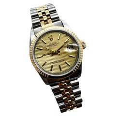 Rolex 68273 Datejust Midsize 31mm Wandteppich Zifferblatt 18K Gelbgold Stahl Box Papier