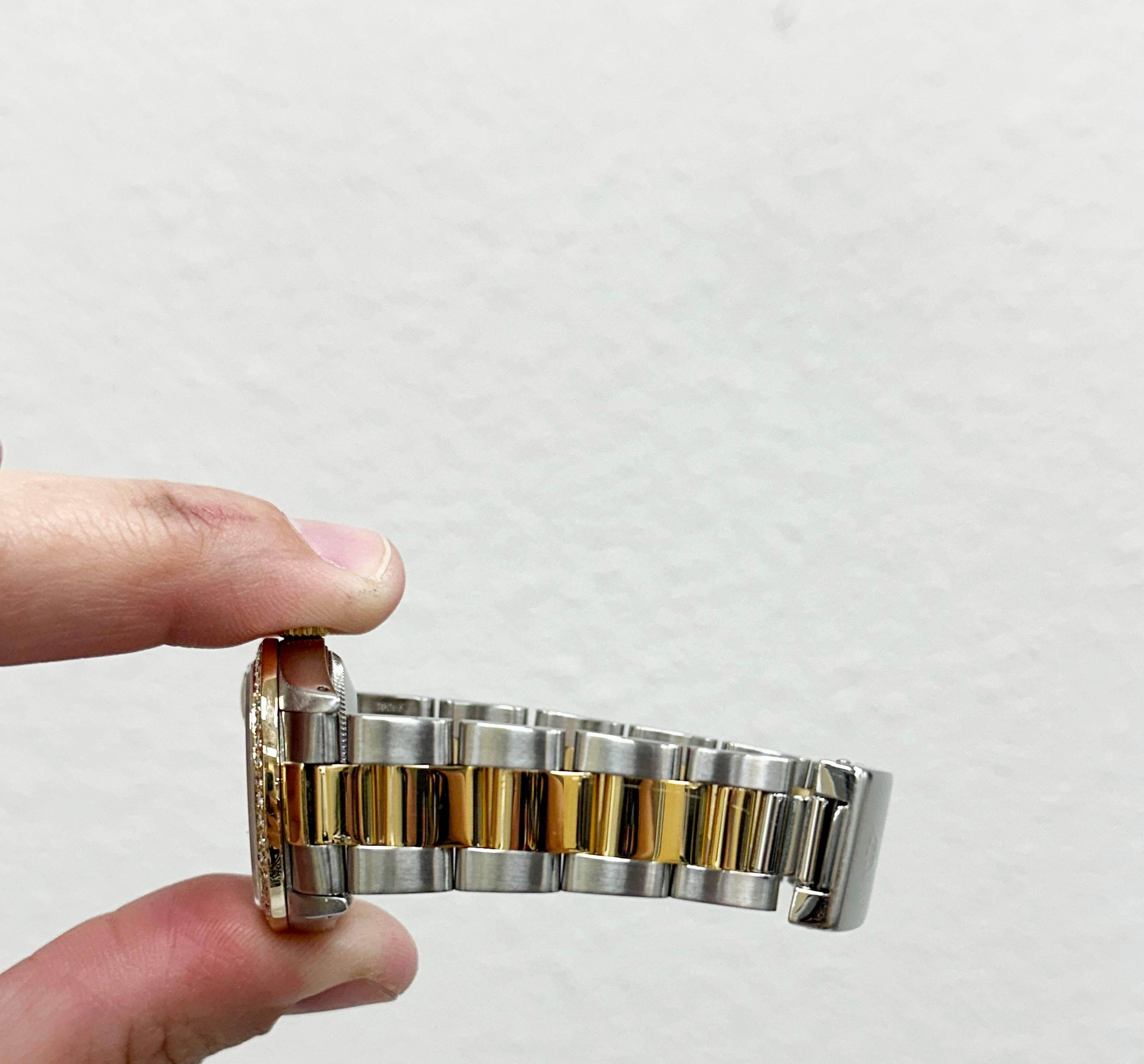 Rolex 68273 Midsize 31mm Datejust MOP Diamond Dial Diamond Bezel 18K Gold Steel 7