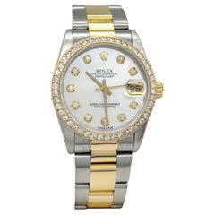 Rolex 68273 Midsize 31mm Datejust MOP Diamond Dial Diamond Bezel 18K Gold Steel