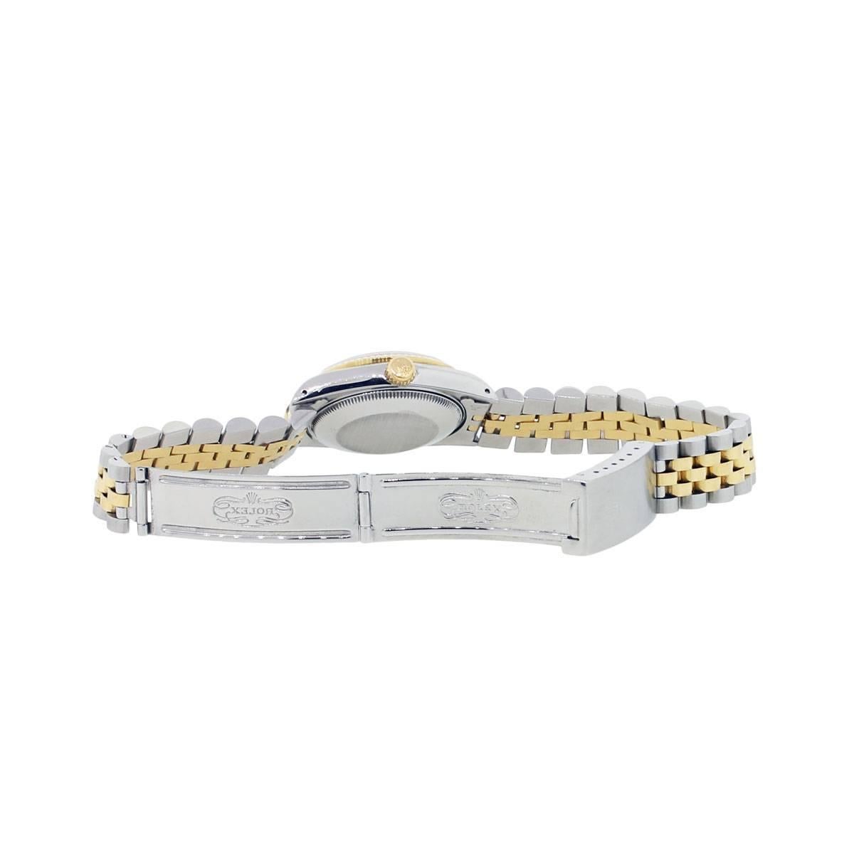 Women's Rolex 68273 Midsize Datejust White Roman Dial Two Tone Wrist Watch