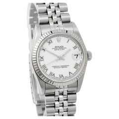 Rolex 68274 Midsize 31mm Datejust Weiße Jubiläumsbanduhr mit römischen Ziffern