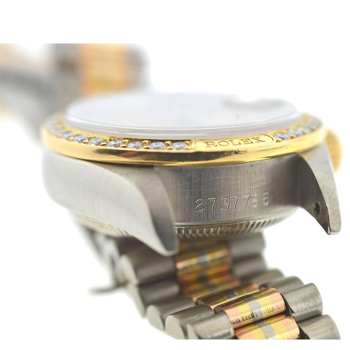 Rolex 69149 Tri-Color Ladies President Factory Diamond Watch 2