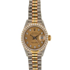 Rolex 69149 Tri-Color Ladies President Factory Diamond Watch