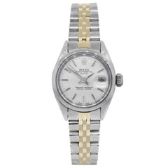 Rolex 6916 Date Silver Tapestry Dial Watch
