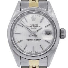 Rolex 6916 Date Silver Tapestry Dial Watch