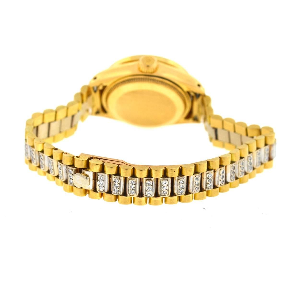 Rolex 6917 18 Karat Gold Ladies President Diamond Watch 1