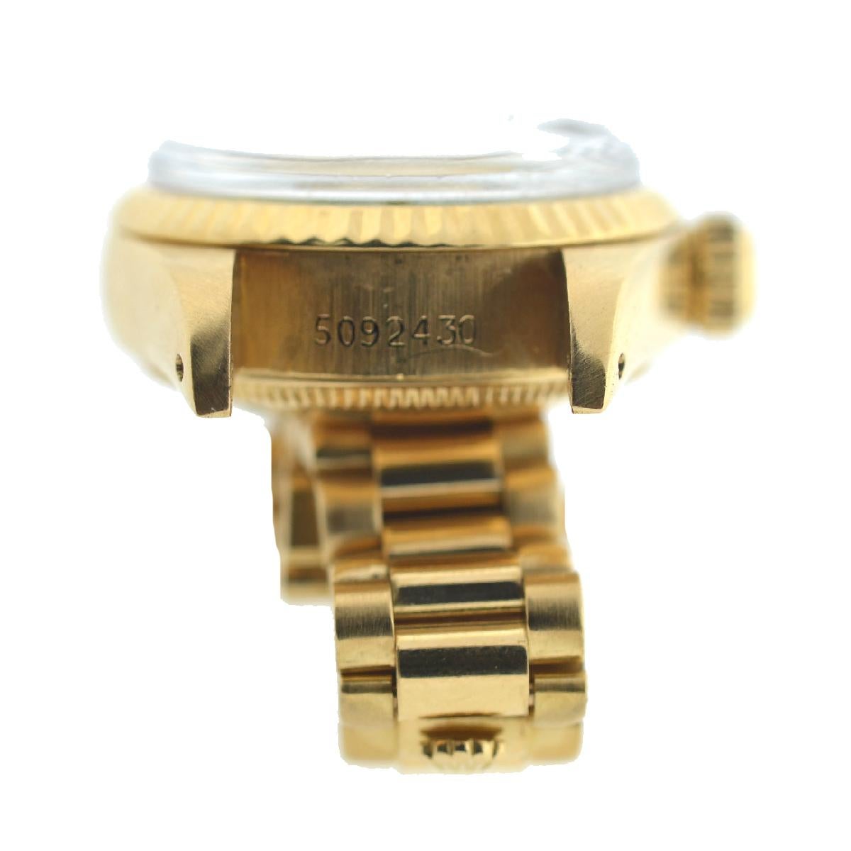 Rolex 6917 18 Karat Yellow Gold Ladies Malachite Dial Datejust President Watch 4