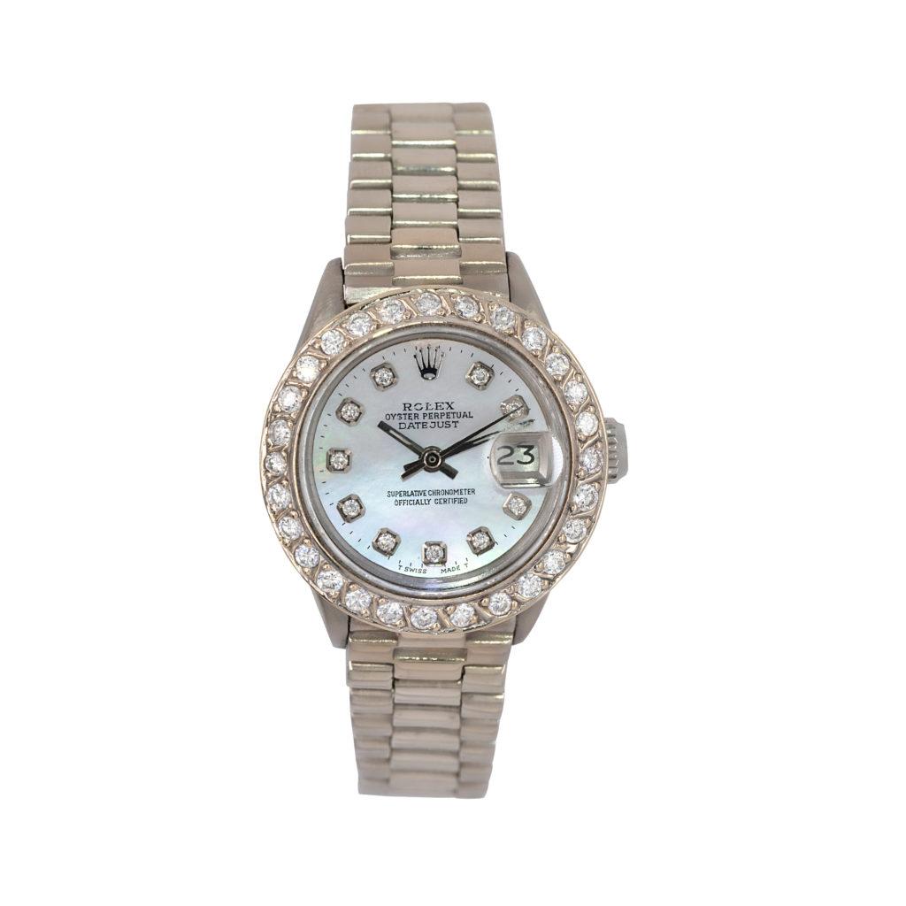 Rolex 6917 Datejust Mother of Pearl Dial and Diamond Bezel Ladies For Sale 1