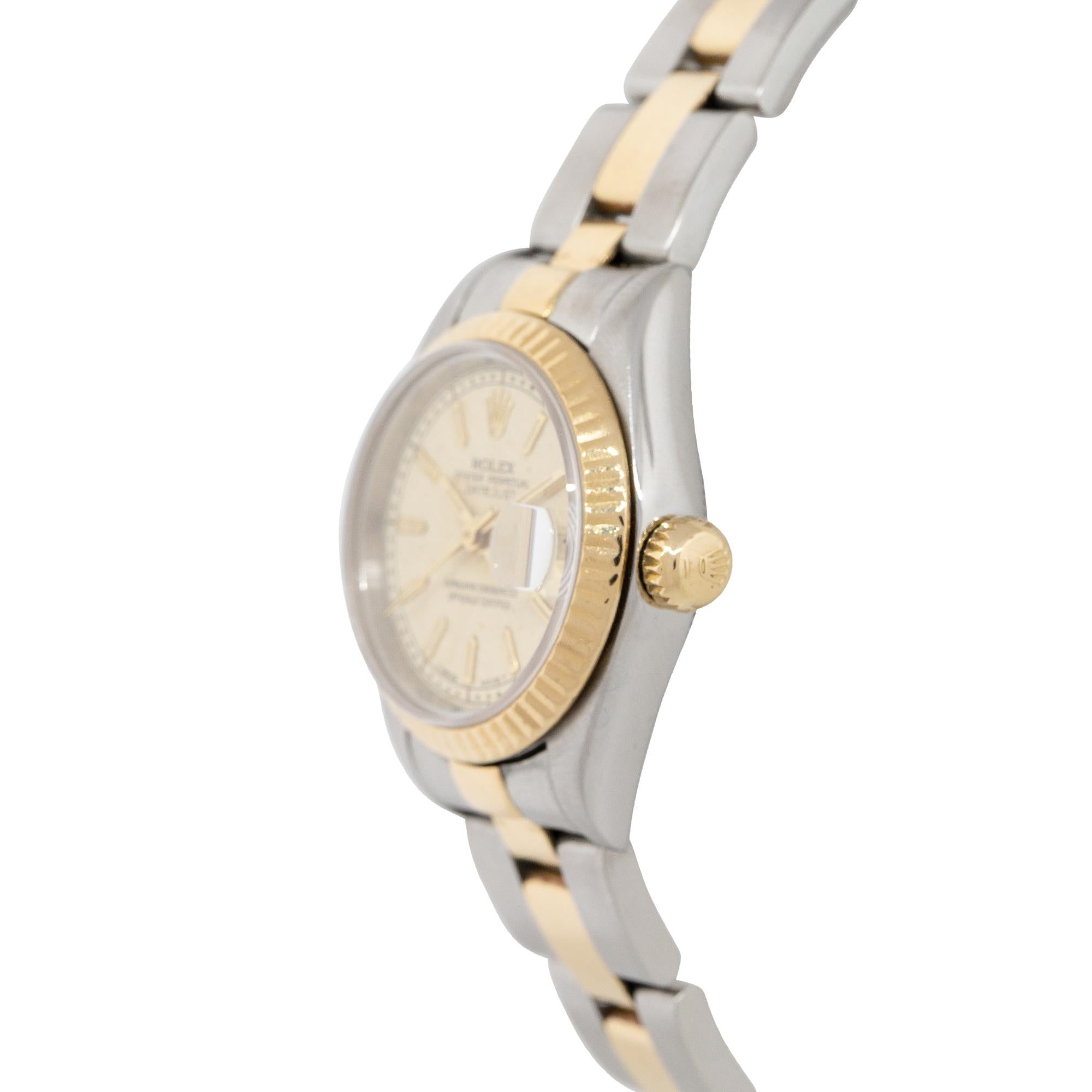 Rolex 6917 Datejust Watch 18k Yellow Gold and Stainless Steel Champagne Dial For Sale 1