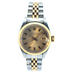 Rolex 6917 Datejust Watch 18k Yellow Gold and Stainless Steel with Champagne Sti