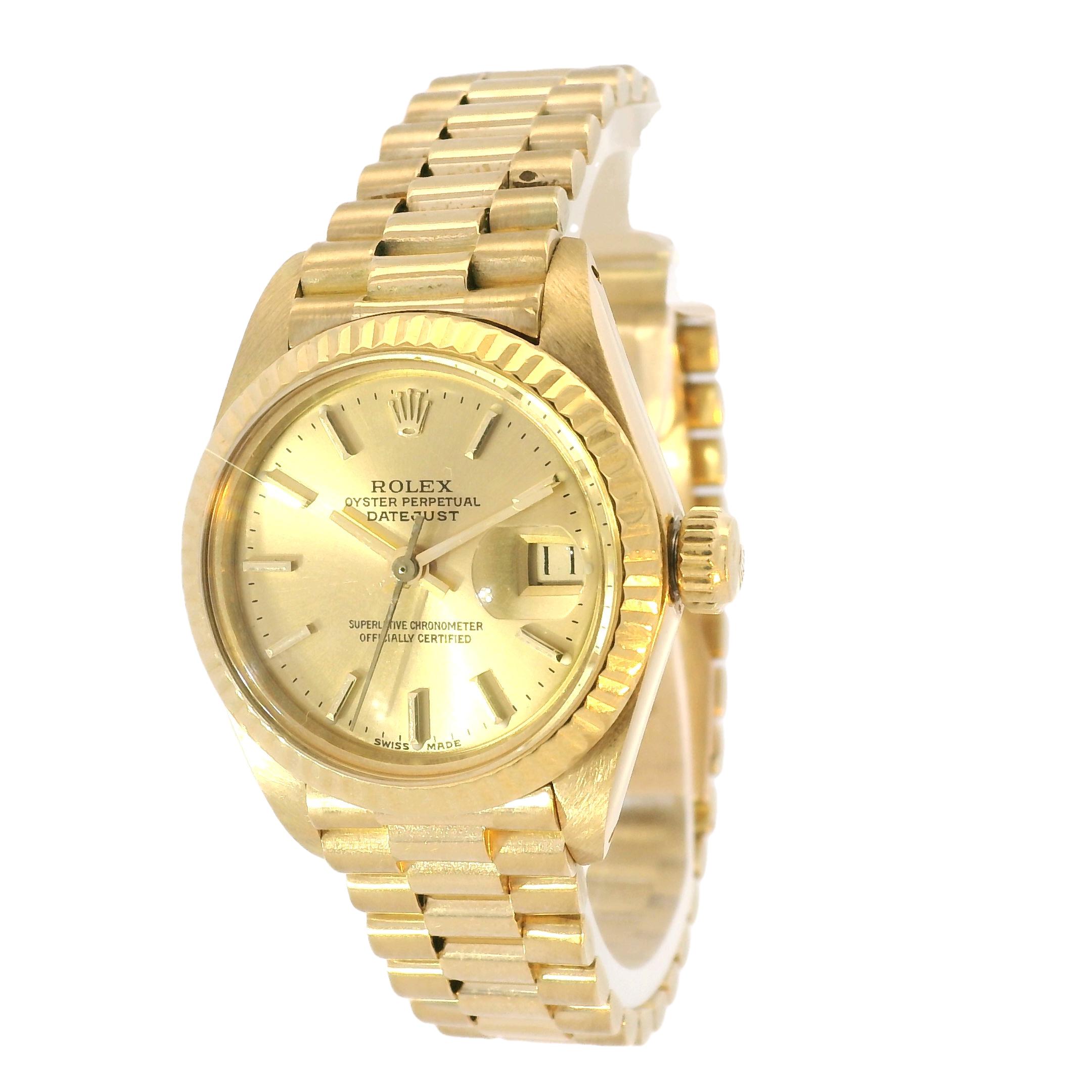 Rolex 6917 Datejust Reloj Oro Amarillo Señora Presidencial 18 Quilates En Stock en Excelente Estado en Boca Raton, FL