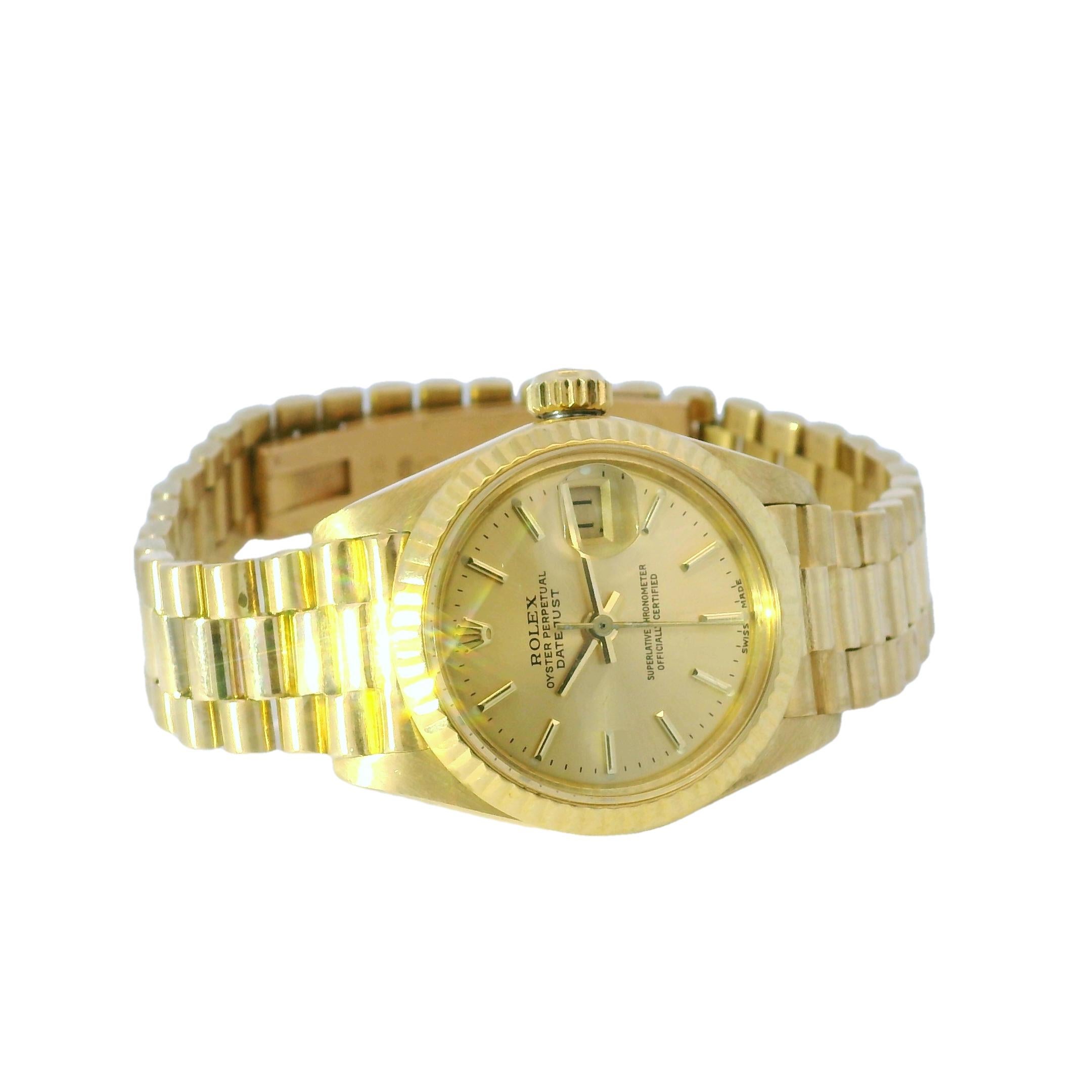 Rolex 6917 Datejust Reloj Oro Amarillo Señora Presidencial 18 Quilates En Stock 2