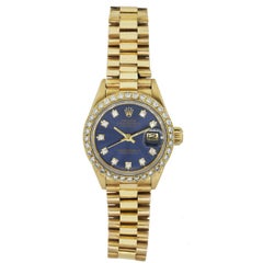 Rolex 6917 Presidential Custom Blue Diamond Dial Ladies Watch