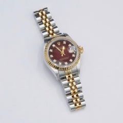 Rolex 69173 Datejust Diamond Red Vignette Dial Ladies Watch