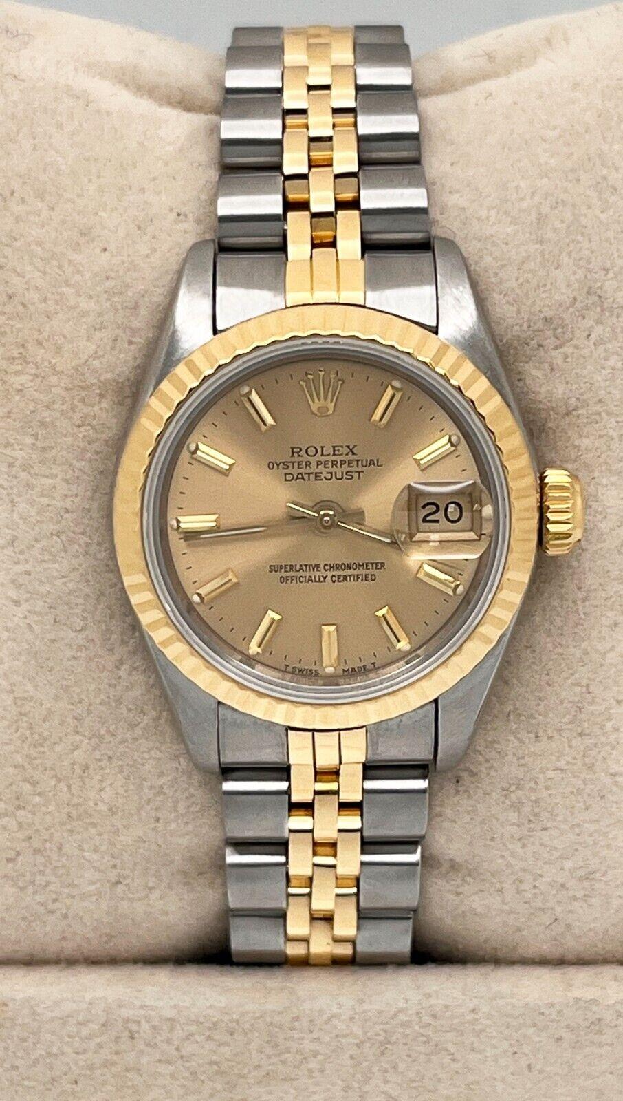 Rolex 69173 Damen Datejust 18K Gelbgold Edelstahl Box Papiere aus Edelstahl 2