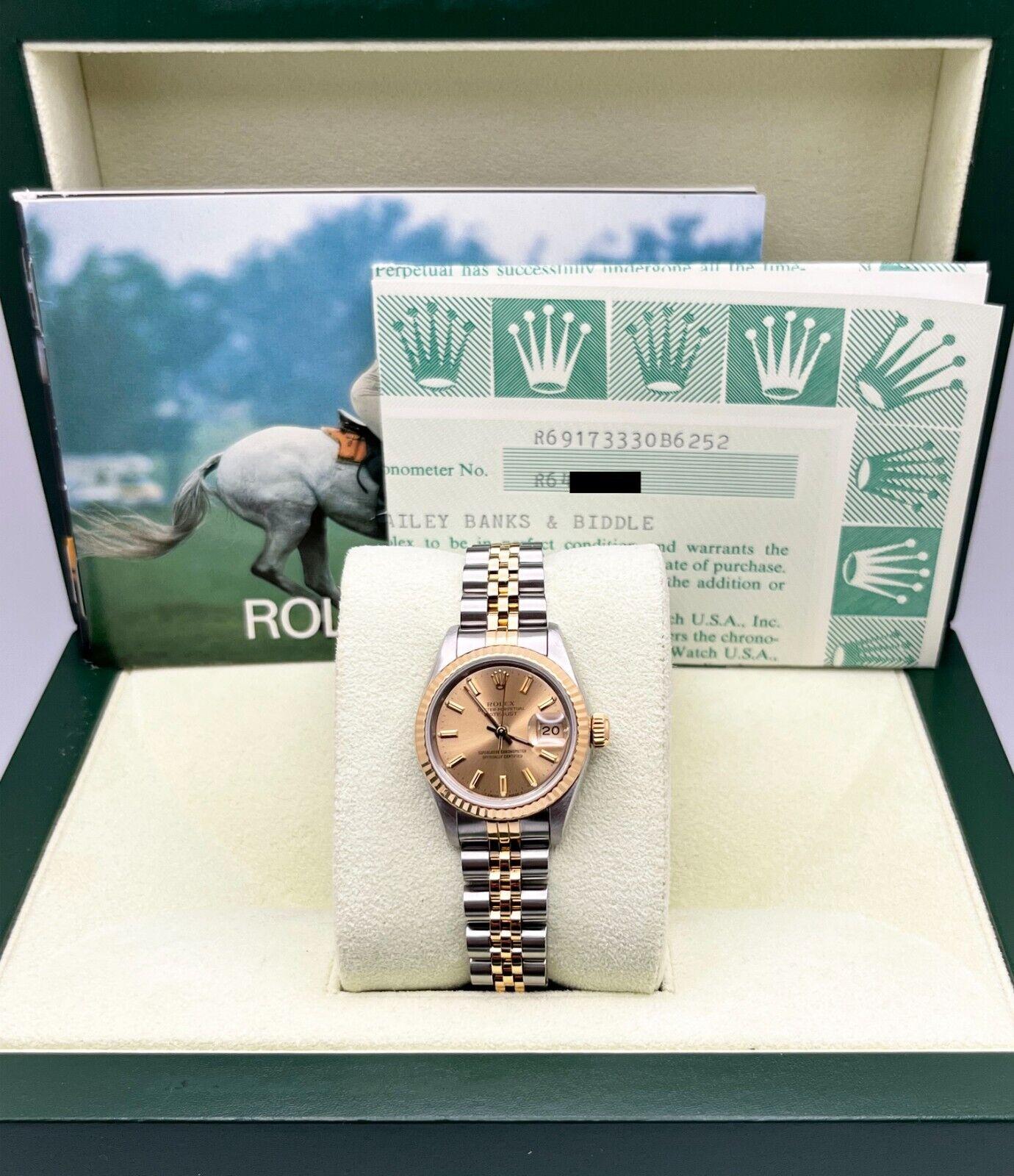 Rolex 69173 Damen Datejust 18K Gelbgold Edelstahl Box Papiere aus Edelstahl 4